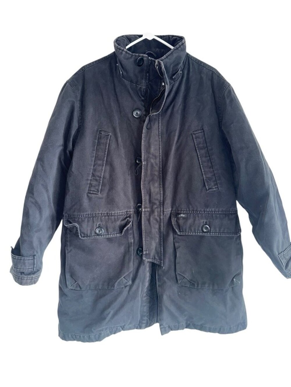 Chang Kwang Hyo Caruso Men’s Overcoat Sz L Black Distressed Streetwear Designer